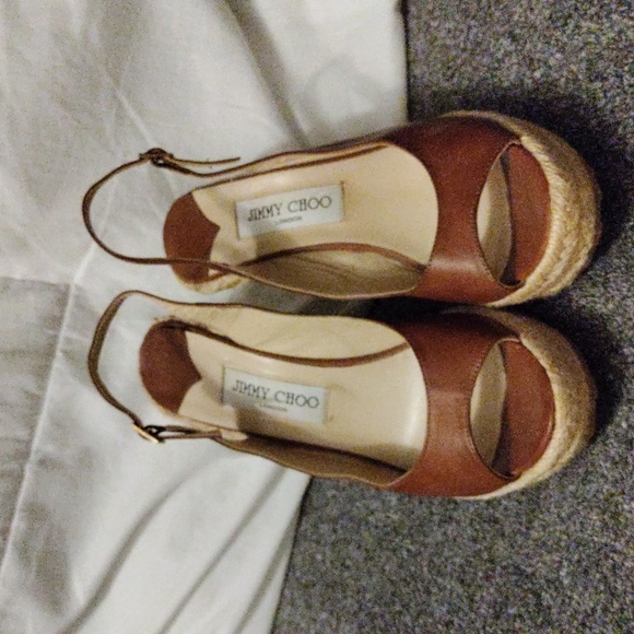 Prelove Women's peep Toes trap back  wedge heel Jimmy Choo Shoes - Picture 3 of 7